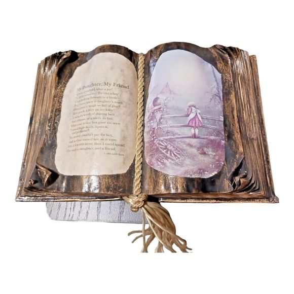 Vintage My Daughter, My Friend Book with Wood Stand - Picture 1 of 5